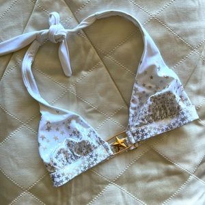VS Gold and White Bikini Top